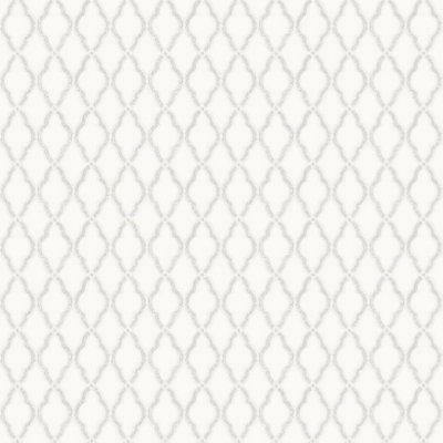 Galerie Italian Style White Geometric Trellis A4 Wallpaper Sample from B&Q