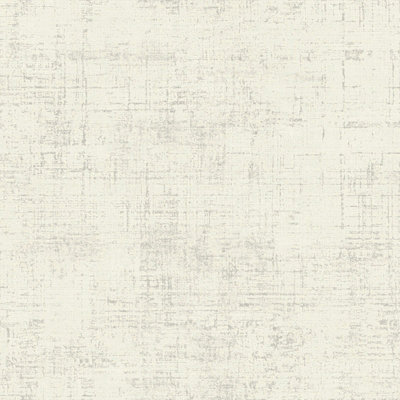 Galerie Italian Style White Distressed Weave Texture Effect A4 Wallpaper Sample from B&Q