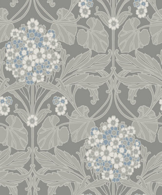Galerie Arts And Crafts Grey Patterned A4 Wallpaper Sample from B&Q
