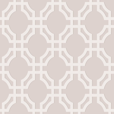 Galerie Luxe Beige Trellis Smooth A4 Wallpaper Sample from B&Q
