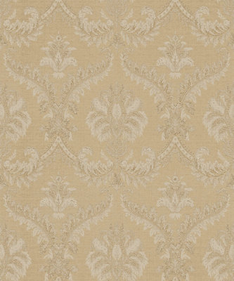Galerie Italian Silks And Damasks Beige Damask A4 Wallpaper Sample from B&Q