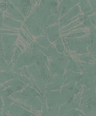 Galerie Terra Green Abstract Eco Clay A4 Wallpaper Sample from B&Q