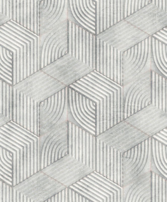 Galerie The New Design Book Grey Abstract Geometric A4 Wallpaper Sample from B&Q