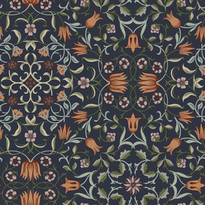 Galerie Hidden Treasures Black Floral No 1 Holland Park A4 Wallpaper Sample from B&Q