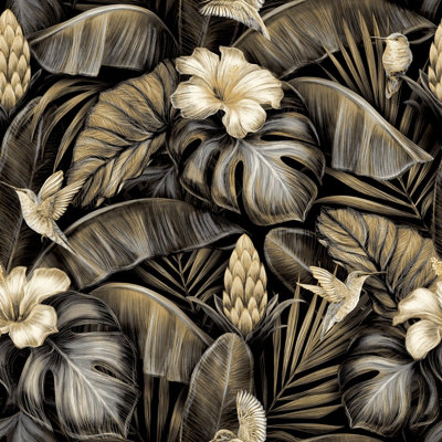 Galerie Enchanted Samana Gold A4 Wallpaper Sample from B&Q
