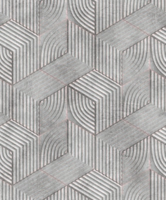 Galerie The New Design Book Silver Abstract Geometric A4 Wallpaper Sample from B&Q