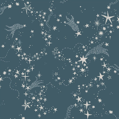 Galerie Resan Dark Blue Stjärnhimlen Star Trail A4 Wallpaper Sample from B&Q