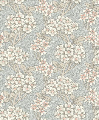 Galerie Arts And Crafts Blue Patterned A4 Wallpaper Sample from B&Q