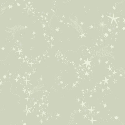Galerie Resan Light Green Stjärnhimlen Star Trail A4 Wallpaper Sample from B&Q