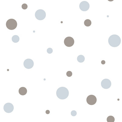 Galerie Little Explorers 2 Blue Polka Dots A4 Wallpaper Sample from B&Q