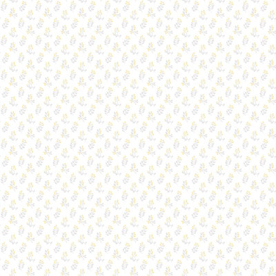 Galerie Small Prints Yellow Vintage Bud A4 Wallpaper Sample from B&Q