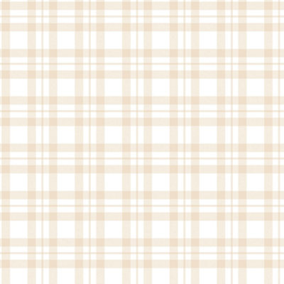 Galerie Tiny Tots 2 Beige Plaid Smooth A4 Wallpaper Sample from B&Q