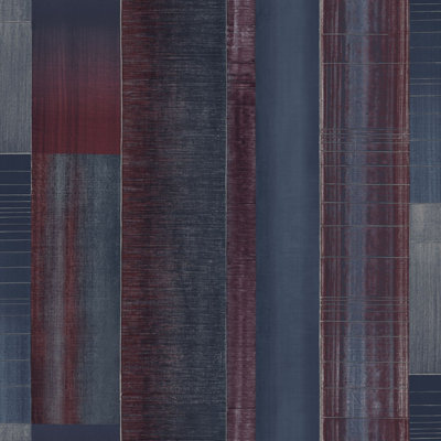 Galerie Texstyle Navy Agen Stripe A4 Wallpaper Sample from B&Q