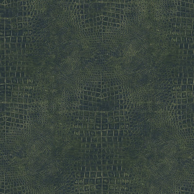 Galerie Natural Fx Green Crocodile Embossed A4 Wallpaper Sample from B&Q