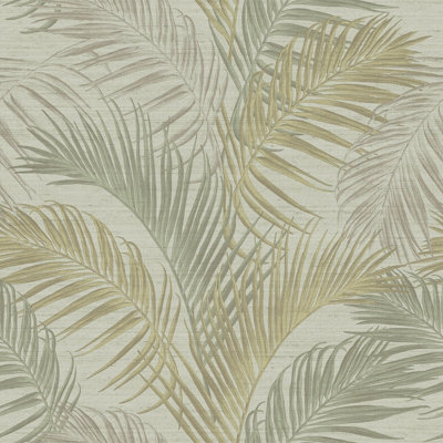Galerie Palm Tree Green A4 Wallpaper Sample from B&Q