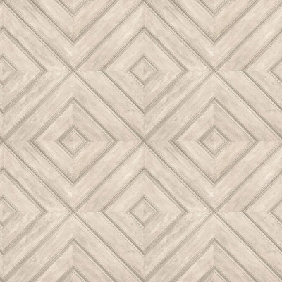 Galerie Homestyle Tan Wood Tile Smooth A4 Wallpaper Sample from B&Q