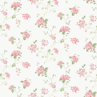 Galerie Miniatures 3 Pink Floral A4 Wallpaper Sample from B&Q