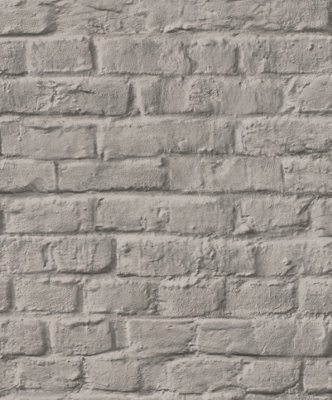 Galerie Loft 2 Dark Greige Exposed Brick Design  A4 Wallpaper Sample from B&Q