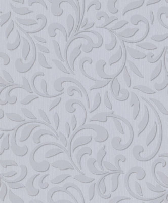 Galerie Paste The Wall Grey And Pearl Damask A4 Wallpaper Sample from B&Q