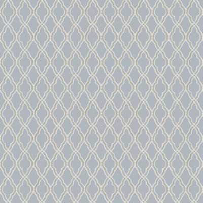 Galerie Italian Style Blue Geometric Trellis A4 Wallpaper Sample from B&Q