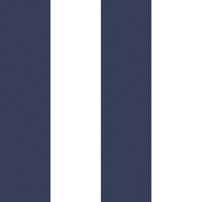 Galerie Simply Stripes 3 Navy Wide Stripe Smooth A4 Wallpaper Sample from B&Q