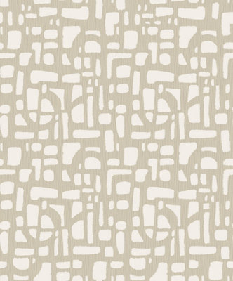 Galerie Zen Cream Geometric Dwp0364-02 A4 Wallpaper Sample from B&Q
