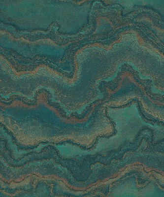 Galerie Welcome Home Green Water Marble A4 Wallpaper Sample from B&Q