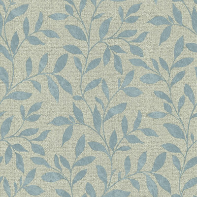 Galerie Utopia Blue Loose Leaf A4 Wallpaper Sample from B&Q