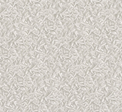 Galerie Air Collection White Leaves Sheen Textured A4 Wallpaper Sample from B&Q