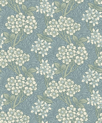 Galerie Arts And Crafts Blue Patterned A4 Wallpaper Sample from B&Q