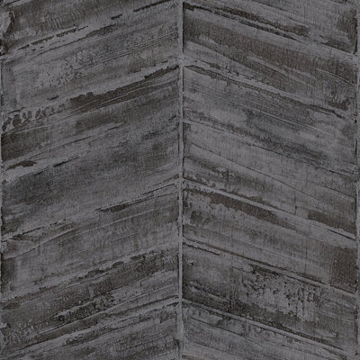 Galerie Utopia Black Chevron Sheen Finish A4 Wallpaper Sample from B&Q