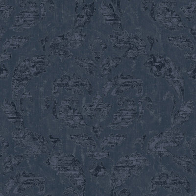 Galerie Utopia Blue Traditional Damask Sheen Finish A4 Wallpaper Sample from B&Q