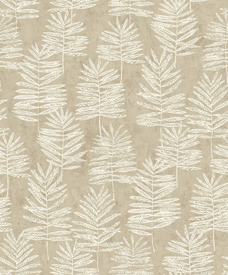 Galerie Zen Cream Tree Leaf Dwp0365-03 A4 Wallpaper Sample from B&Q