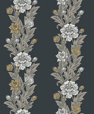 Galerie Arts And Crafts Black Patterned A4 Wallpaper Sample from B&Q