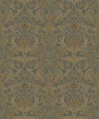 Galerie Elegance Green Damask A4 Wallpaper Sample Dwp0354-01 from B&Q
