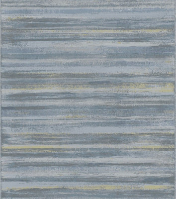 Galerie Italian Style Blue Distressed Horizontal Stripe A4 Wallpaper Sample from B&Q