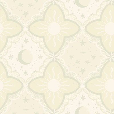 Galerie Resan Beige Sun And Moon A4 Wallpaper Sample from B&Q