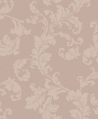 B&Q -  Emporium Pink Acanthus Trail Embossed A4 Wallpaper Sample
