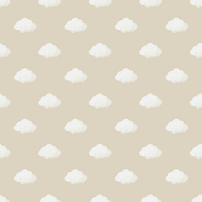 Galerie Little Explorers 2 Beige Cloud A4 Wallpaper Sample from B&Q