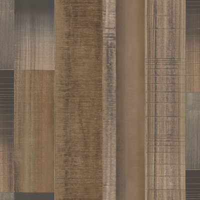 Galerie Texstyle Brown Agen Stripe A4 Wallpaper Sample from B&Q