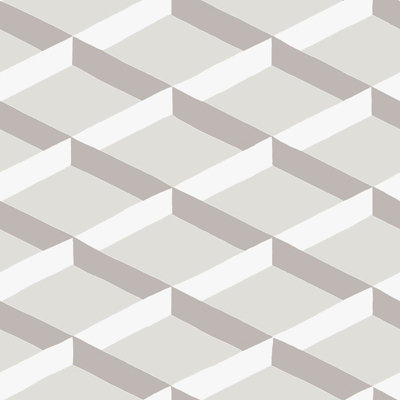 Galerie Luxe Grey Greige Shadow Trellis Smooth A4 Wallpaper Sample from B&Q