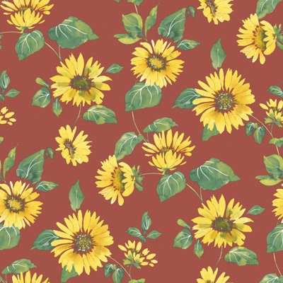 Galerie Just Kitchens Red Sunflower Trail A4 Wallpaper Sample from B&Q