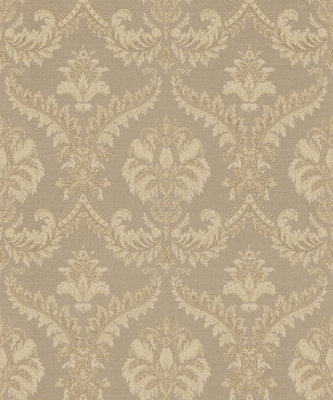 Galerie Italian Silks And Damasks Grey Damask A4 Wallpaper Sample from B&Q