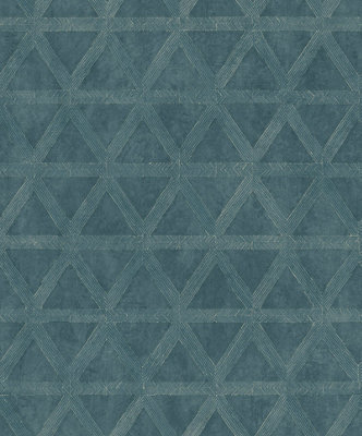 Galerie Utopia Teal Geometric Tri Prism Sheen Finish A4 Wallpaper Sample from B&Q
