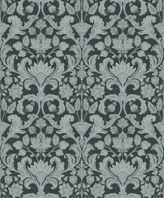 Galerie Elegance Blue Damask A4 Wallpaper Sample Dwp0354-05 from B&Q