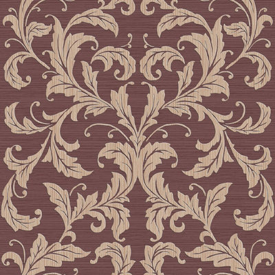 Galerie Nordic Elements Red Embossed Linear Damask A4 Wallpaper Sample from B&Q
