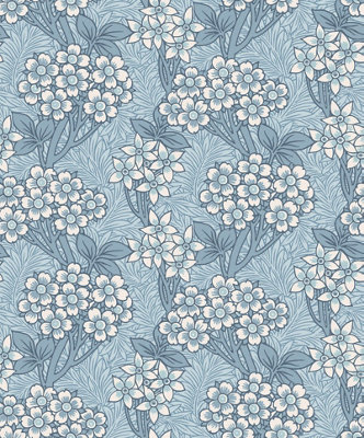 Galerie Arts And Crafts Blue Patterned A4 Wallpaper Sample from B&Q