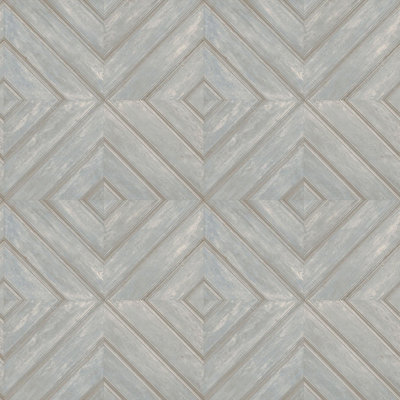 Galerie Homestyle Blue Beige Wood Tile Smooth A4 Wallpaper Sample from B&Q