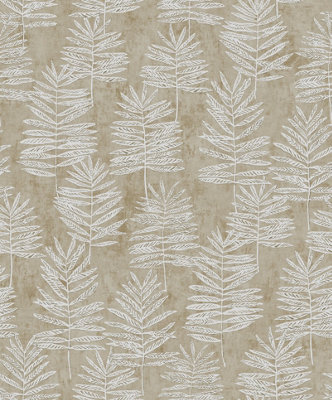 Galerie Zen Silver Grey Tree Leaf Dwp0365-05 A4 Wallpaper Sample from B&Q