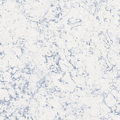 Galerie Homestyle White Blue Minimal Marble Smooth A4 Wallpaper Sample from B&Q